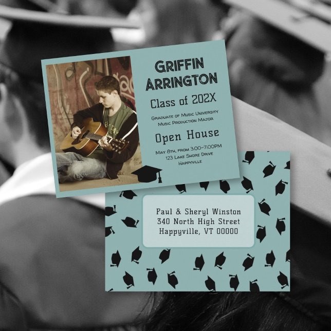Carte postale de photo de remise des diplômes de g (Créateur téléchargé)
