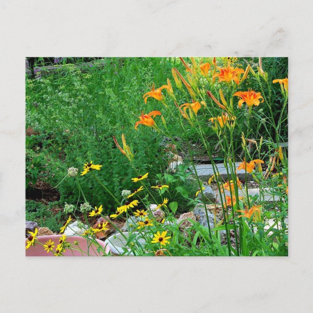 Carte postale de photographie d'allée de jardin fl (Devant)