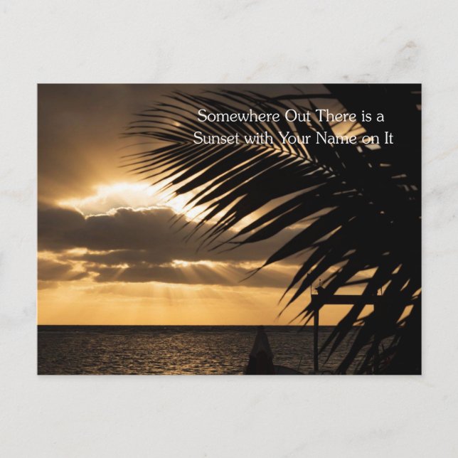 Carte postale de photographie de coucher de soleil (Devant)
