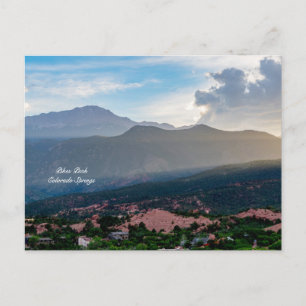 Carte postale de Pikes Peak au coucher du soleil e
