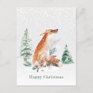 Carte postale de pin de renard d'hiver Woodland