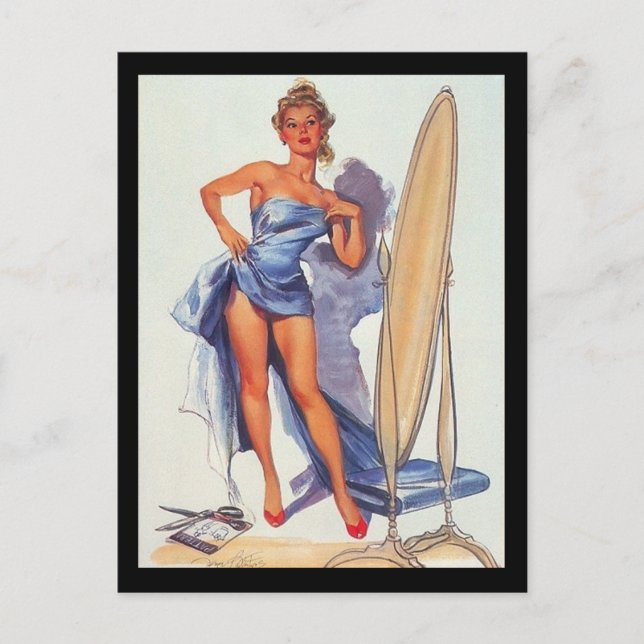 Carte postale de pin-up des années 1950 (Devant)