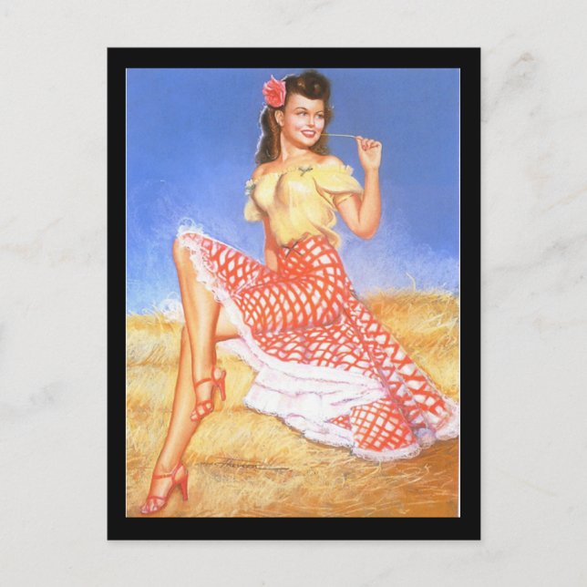 Carte postale de pin-up girl des années 1950 (Devant)