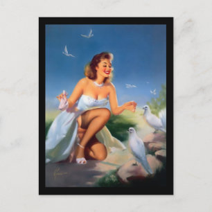 Carte postale de pin-up girl des années 1950