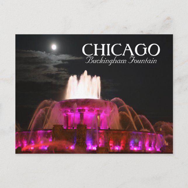 Carte postale de Pink Buckingham Fountain Chicago (Devant)
