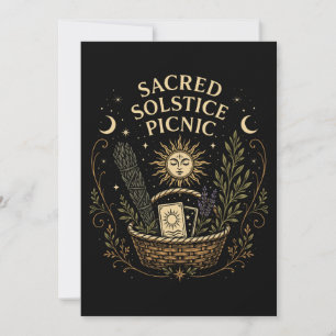 Carte postale de pique-nique du solstice sacré Lit