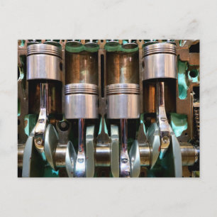 carte postale de pistons de moteur de voiture