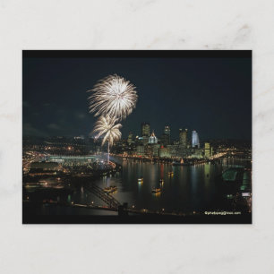 Carte postale de Pittsburgh - Lumière nocturne "On