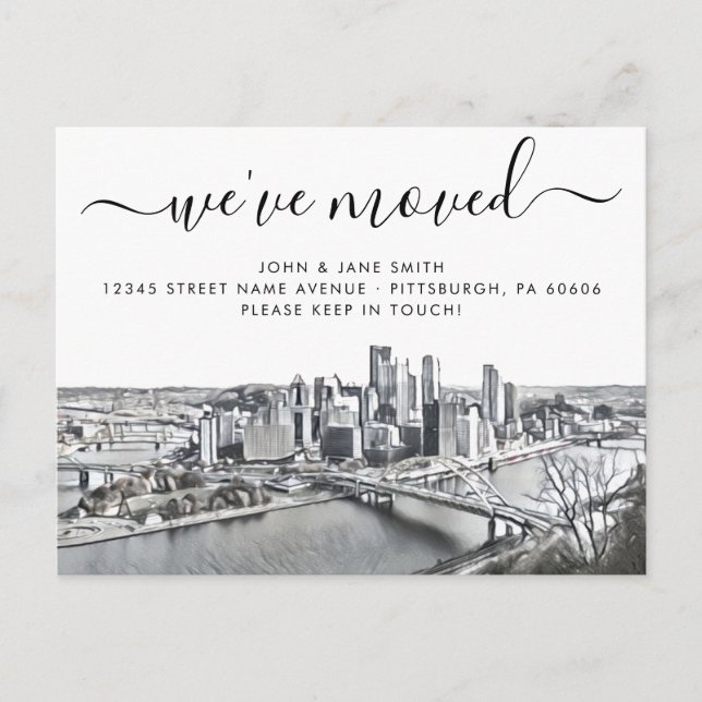 Carte postale de Pittsburgh Moving Faire-part (Devant)