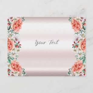 Carte postale de pivoine à l'aquarelle