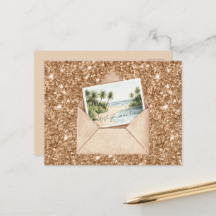 Carte postale de plage Vous étiez ici Paillettes d