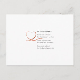 Carte postale de poème d'amour