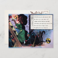 Carte postale de poème Halloween victorien 1