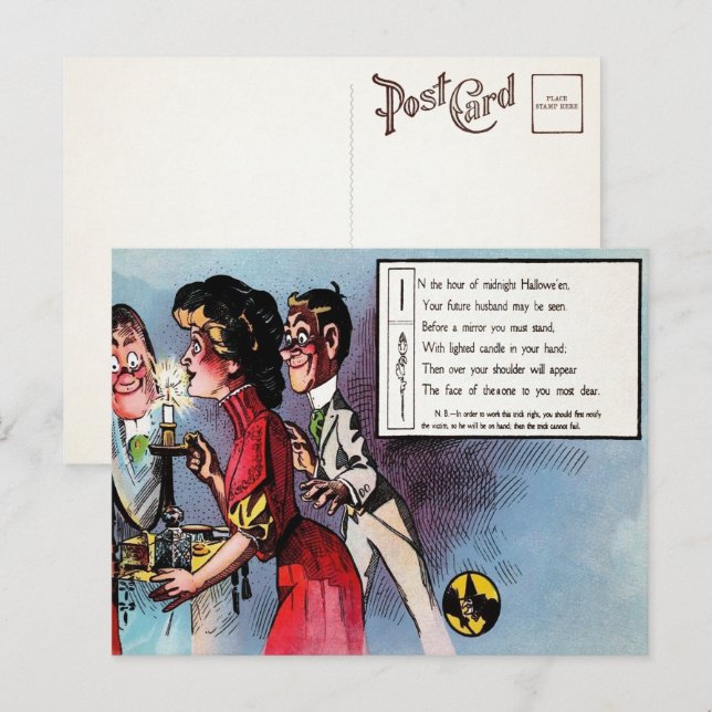 Carte postale de poème Halloween victorien 4 (Devant / Derrière)