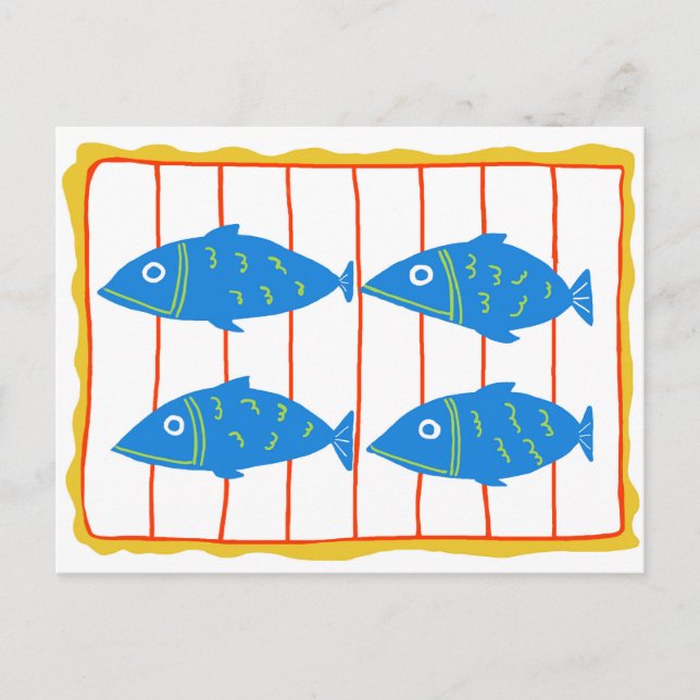 Carte postale de poisson en conserve (Devant)