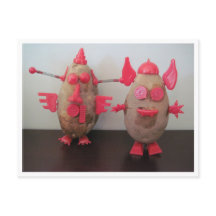 Carte postale de pommes de terre spatiales