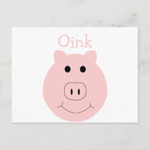 Carte postale de porc rose
