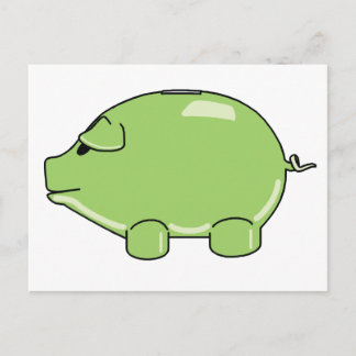 Carte postale de porc vert