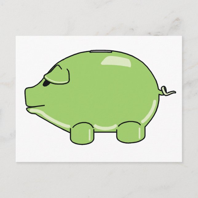 Carte postale de porc vert (Devant)