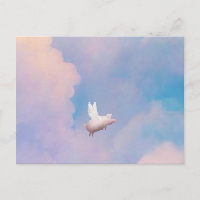 carte postale de porc volant (Devant)