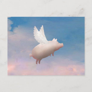 carte postale de porc volant