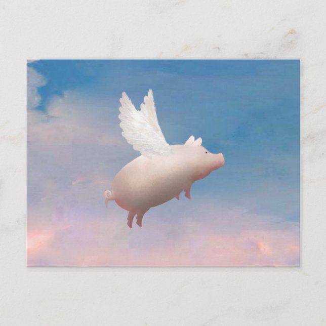 carte postale de porc volant (Devant)