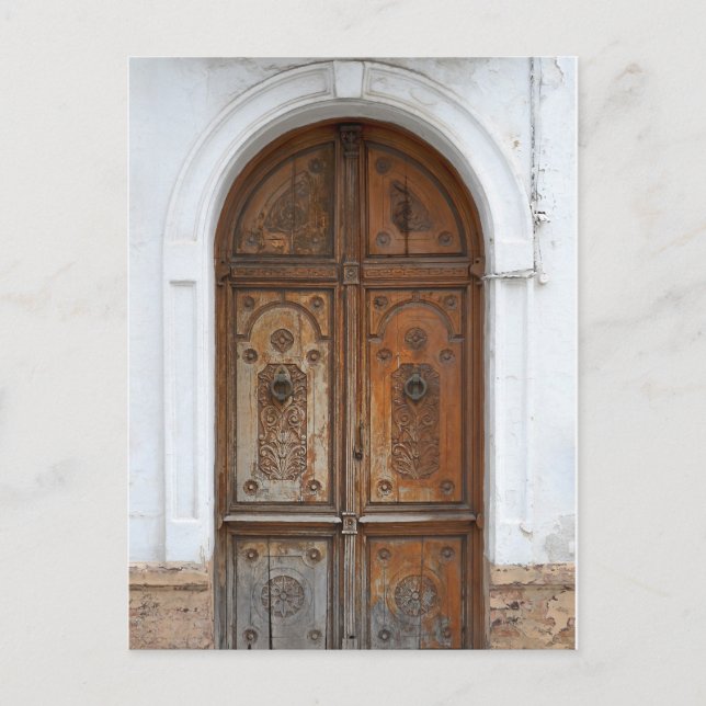 Carte postale de poteau de porte en bois rustique  (Devant)