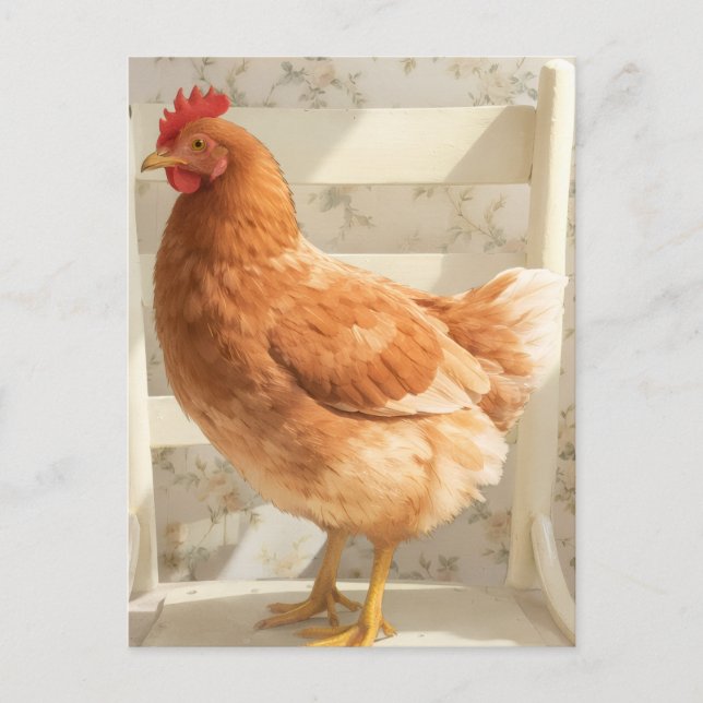 Carte postale de poulet | Jolie carte de vœux de f (Devant)