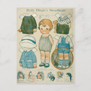 Carte postale de poupée en papier Dolly Dingle ché