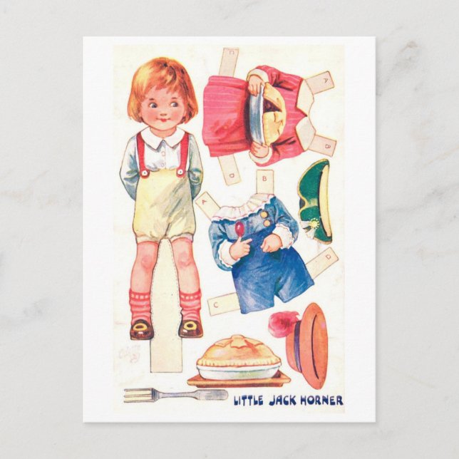 Carte postale de poupée en papier vintage -- Jack  (Devant)
