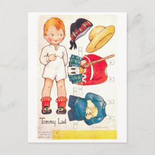 Carte postale de poupée en papier vintage -- Tommy