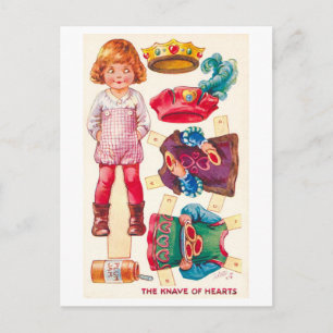 Carte postale de poupée en papier vintage -- Valet