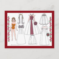 Carte postale de poupée papier Bride II moderne