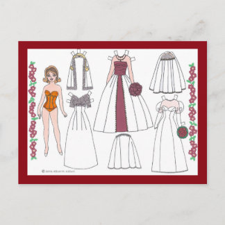 Carte postale de poupée papier Bride II moderne