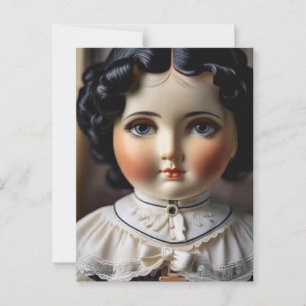 Carte postale de poupée vintage - Charme nostalgiq