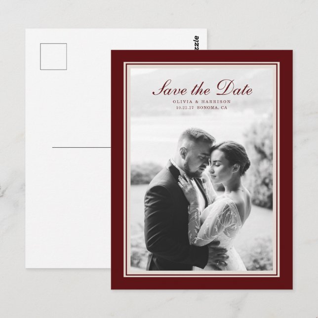 Carte postale de pré-annonce de mariage automne Bo (Devant / Derrière)