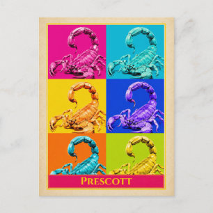Carte postale de Prescott Arizona Scorpion Vintage