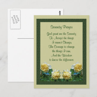 Carte postale de prière pour la sérénité des roses
