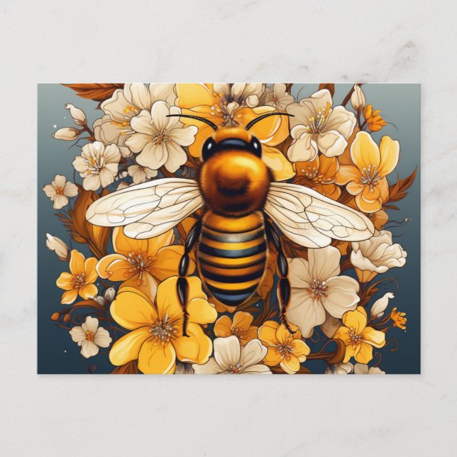 CARTE POSTALE DE PRINTEMPS BEE (Devant)