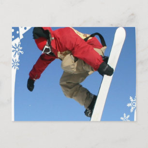 Carte postale de prise de snowboard