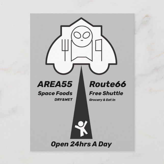 Carte postale de promotion des aliments spatiaux (Devant)