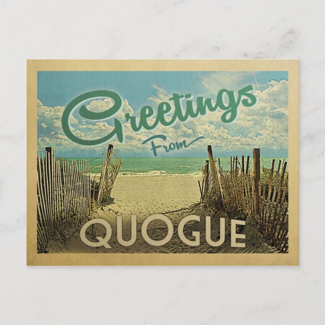 Carte postale de Quogue Plage Vintage (Devant)