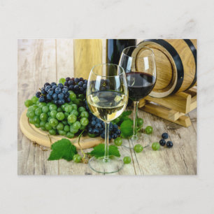 carte postale de raisins et de vin