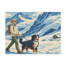 Carte postale de randonnée en montagne alpine vint