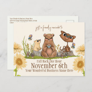 Carte postale de rappel de changement d'heure d'au