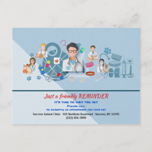 Carte postale de rappel de rendez-vous vétérinaire