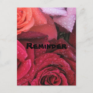 Carte postale de rappel élégant roses