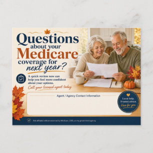 Carte postale de rappel pour les clients d'automne