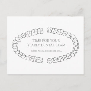 Carte postale de rappel pour un examen dentaire