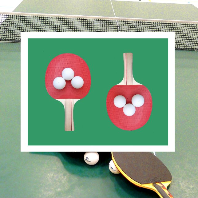 Carte postale de raquettes et balles de ping-pong (Créateur téléchargé)